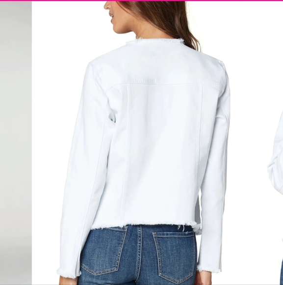 Liverpool Jeans White Frayed Edge Jean Jacket Size XS - Picture 5 of 10